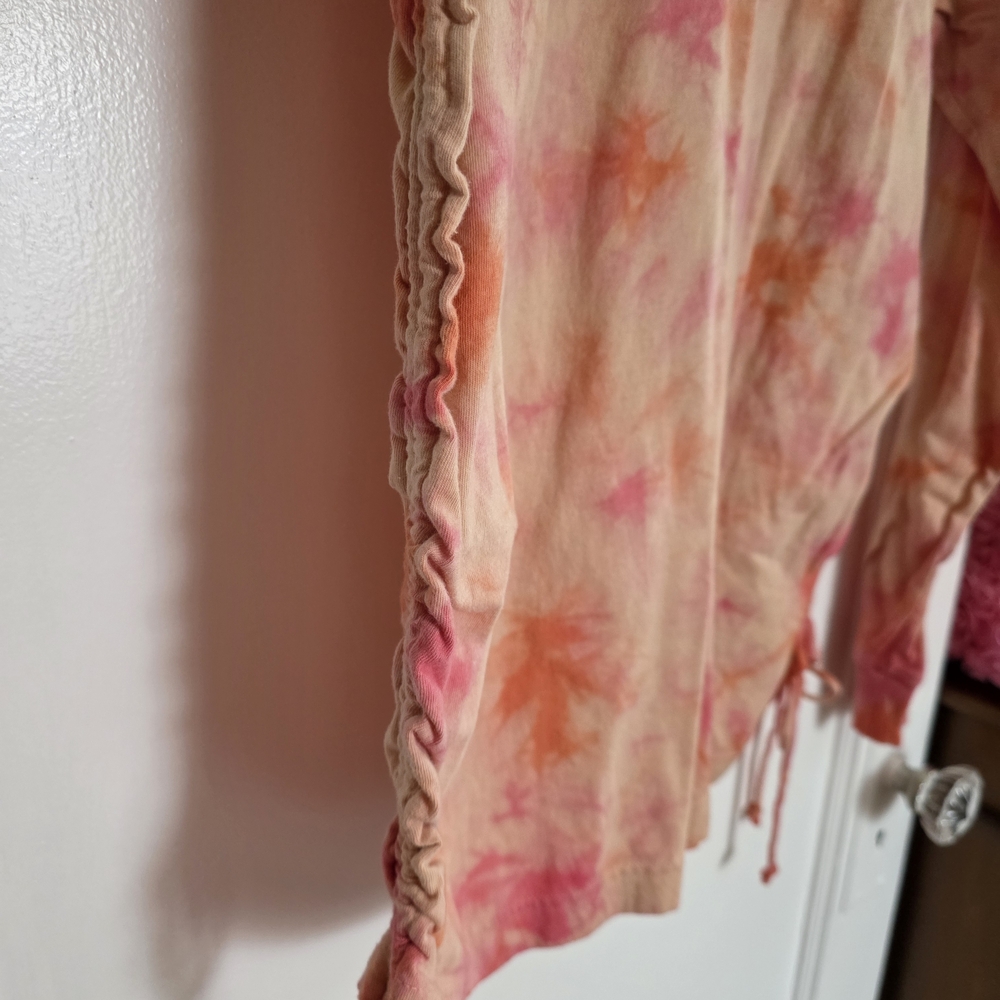 PINK Victoria's Secret Orange and Pink Tie-Dye Long Sleeve Tee - Picture 3 of 4